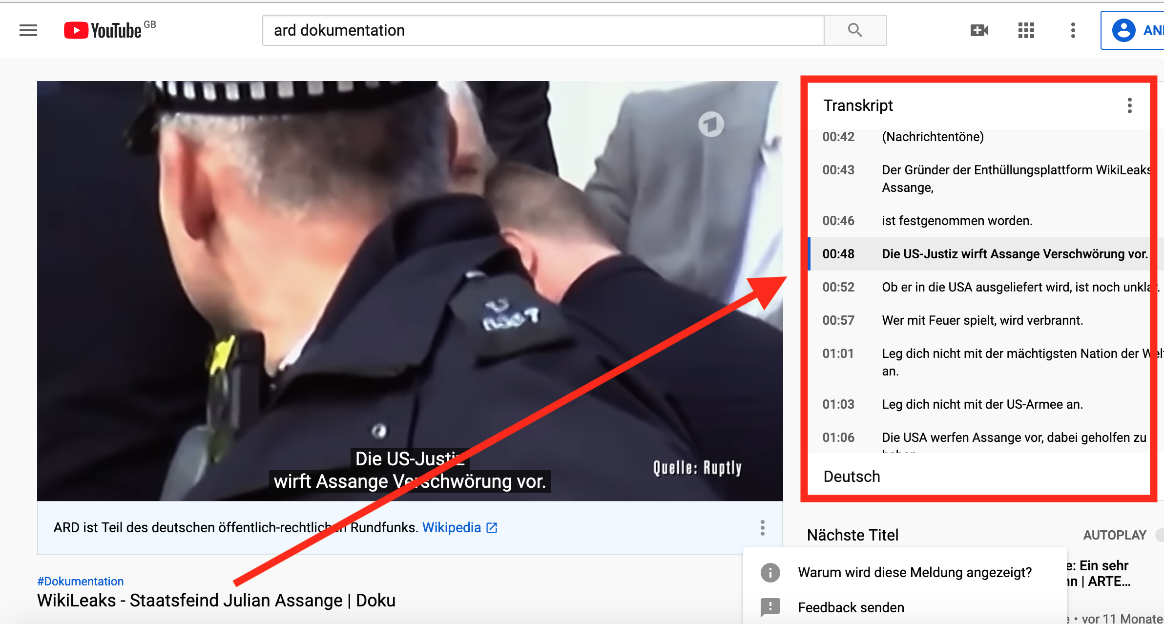 Genial: Mühevolles Abtippen ganzer Filme wird zunehmend unnötig - Dank YouTubes automatischer Transkription.