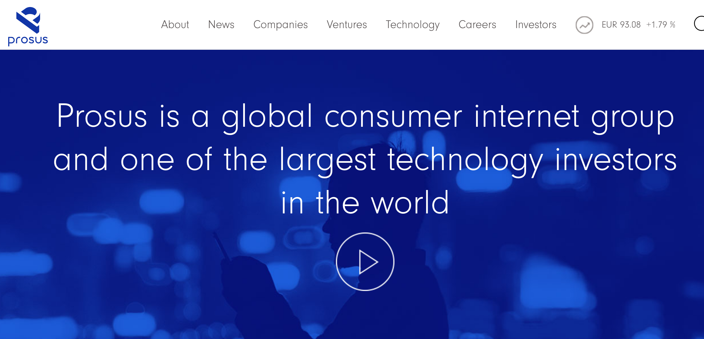 Prosus umschreibt sich selbst als: 'Prosus is a global consumer internet group and one of the largest technology investors in the world.'