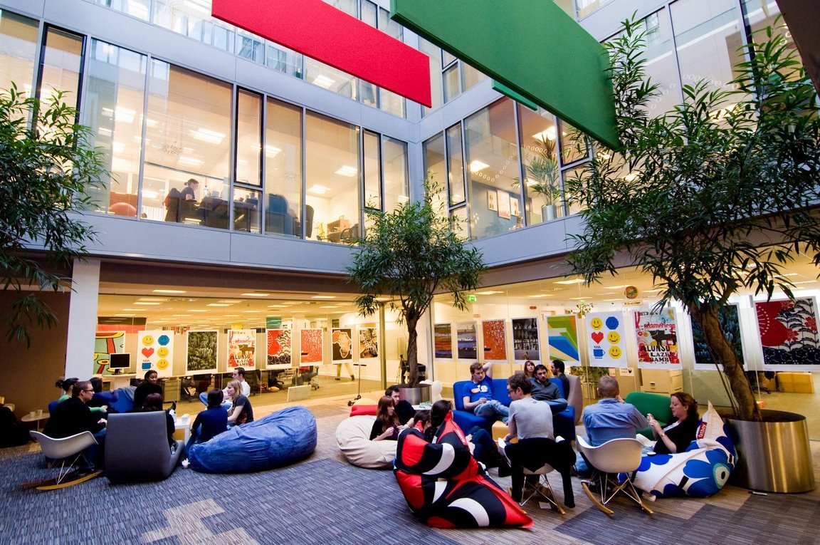 Google legt wert auf ein junges Arbeits-Ambiente. Hier der Google Compus in Dublin, die europäische Google-Zentrale.