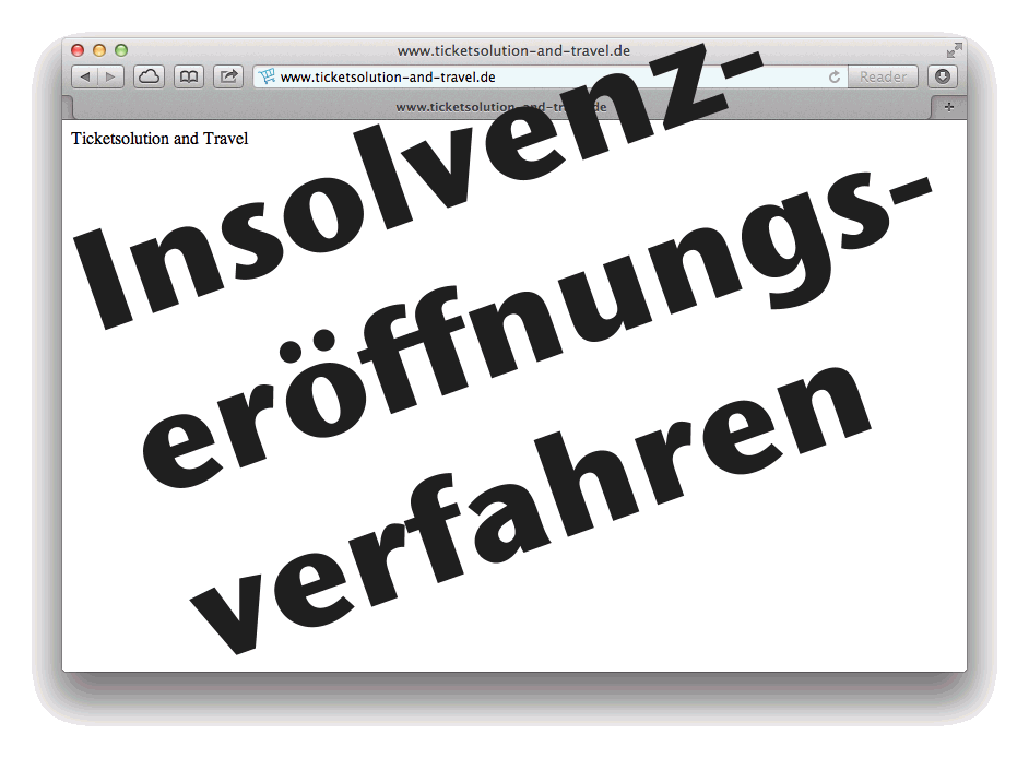 Ticket Solution & Travel GmbH - Betrügerischer Kartenverkäufer in der Insolvenz