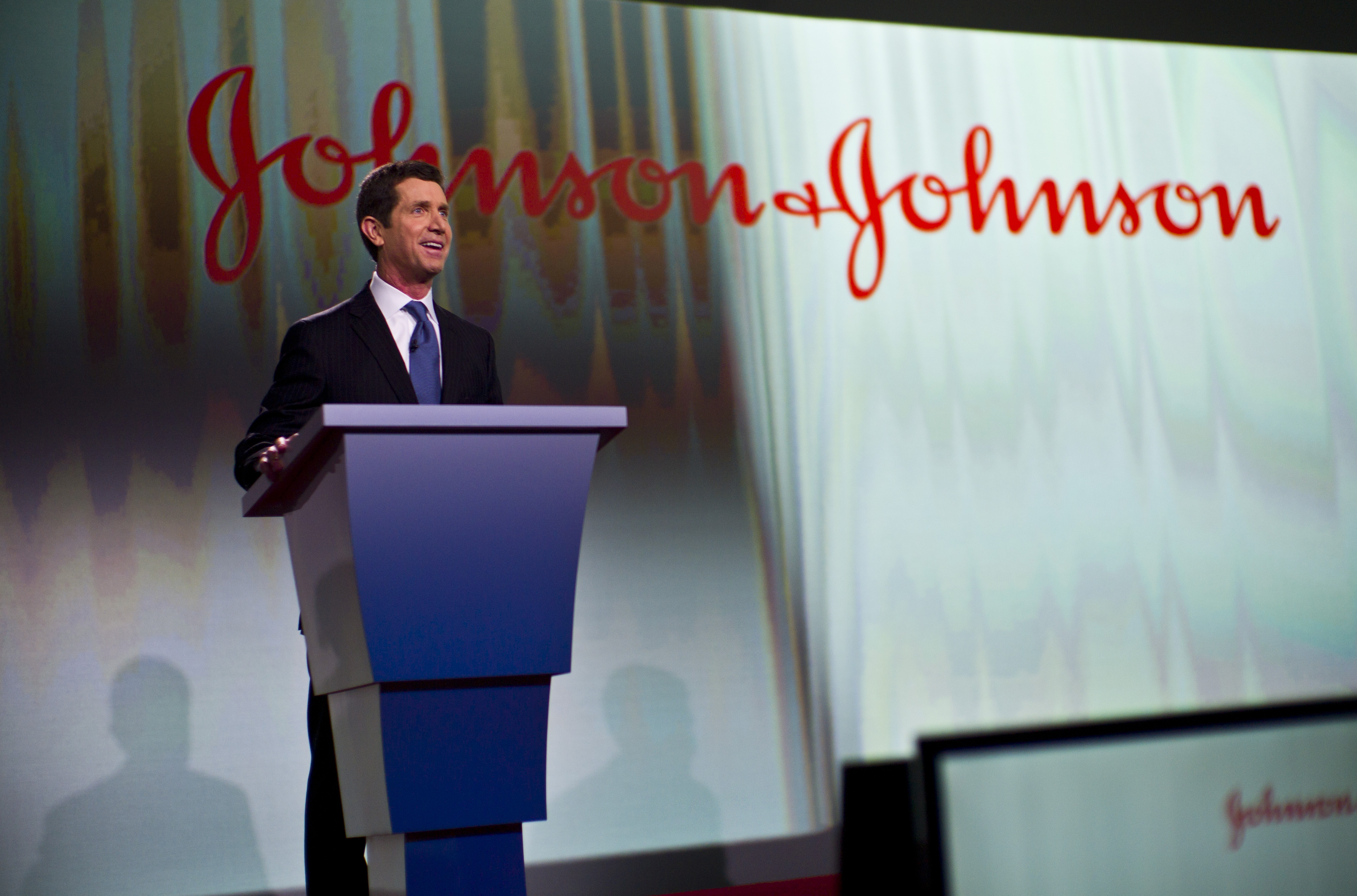 Alex Gorsky, CEO von Johnson and Johnson auf der jährlichen Hauptversammlung in New Brunswick.