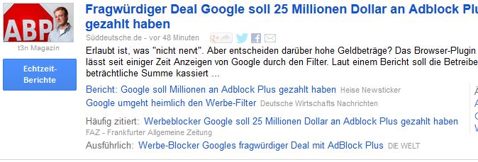 Große Aufregung: Die Massenmedien bewegt eine angebliche Google-Zahlung.