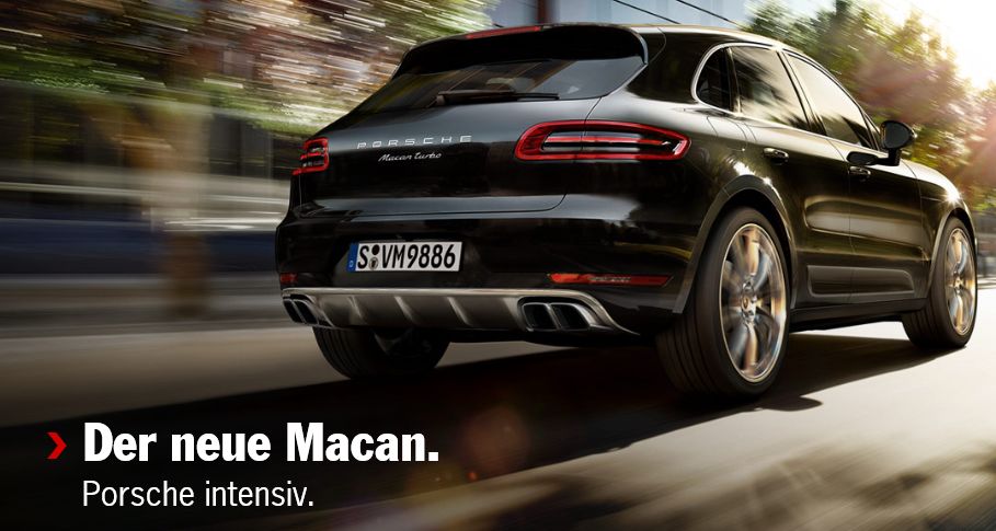 So bewirbt Porsche derzeit sein neuestes Luxusschiff: Den Macan.