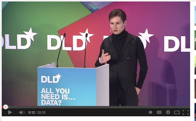 Der Russe Pavel Durov aus St. Petersburg gründete das erfolgreichste russische Social-Media-Portal VK. Hier auf einer Rede der Digital-Life-Design-Konferenz in München von Hubert Burda Media.