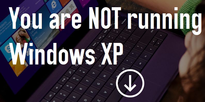 Die Windows-Betriebssystem-Testseite amirunningxp.com.
