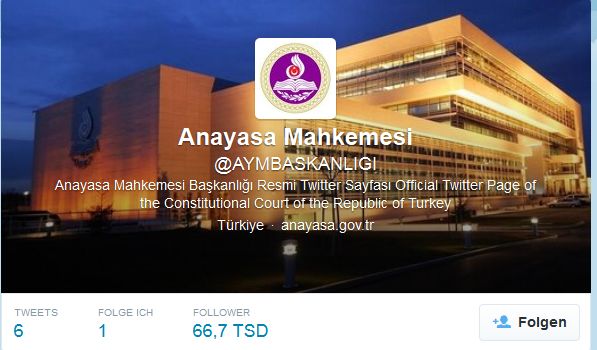 Das türkische Verfassunsgericht Anayasa-Mahkemesi auf Twitter.