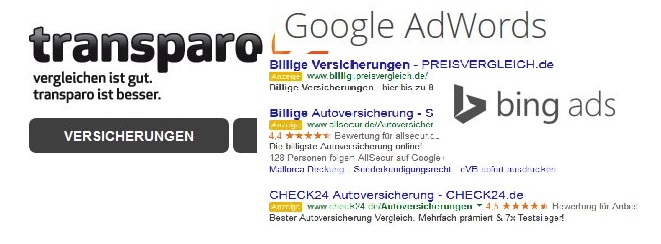 Oft nur schwierig profitabel zu betreiben: Schaltungen von Online-Anzeigen in Google AdWords oder bing ads.