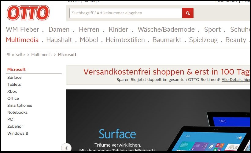 Onlineshops wie otto.de bieten mittlerweile auch bei Computer-Bestellungen nicht nur eine versandkostenfreie Lieferung sondern auch eine Bezahlung erst in 100 Tagen.