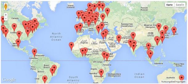 netz-trends.de zählte 79 Google-Standorte weltweit. Kontinental betrachtet sind die meisten in der EU - der wohl wirtschaftlich wichtigsten Google-Region.