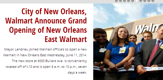 Seltsame Gewohnheiten: Selbst die Eröffnung eines Supermarktes - hier Walmart - wird auf der offiziellen Webseite der Stadt groß angekündigt.