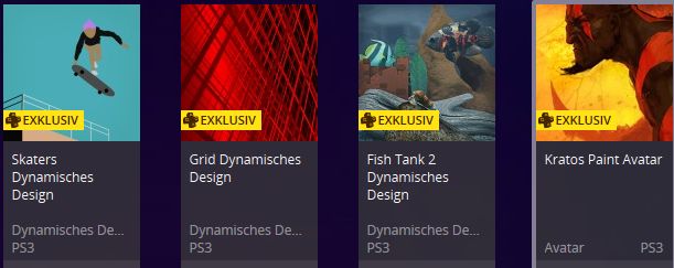 Playstation bietet diverse Designs für seine Nutzer.
