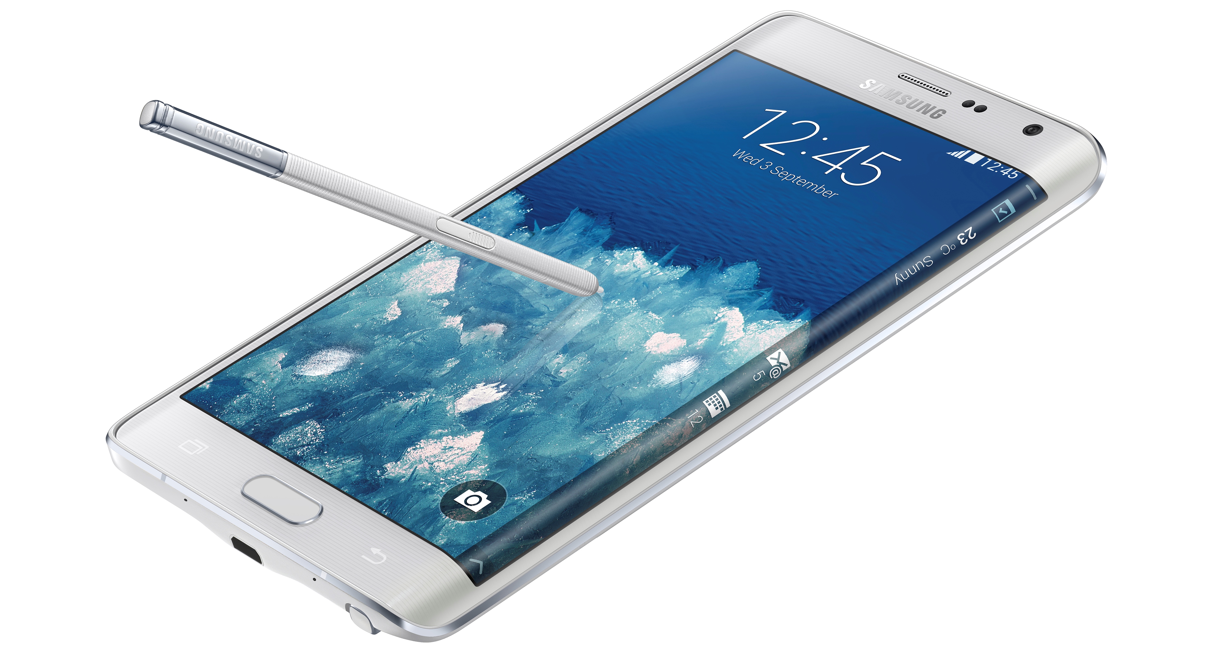 Hat Samsung einen Lizenzstreit wegen Android mit Microsoft? Hier das neue Samsung Note Edge Smartphone.
