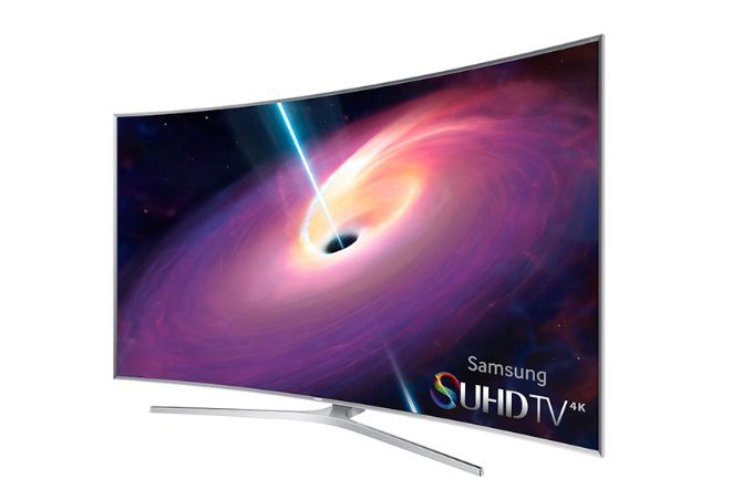 Jetzt wird es gruselig: Der Fernseher ist die Wanze in den privaten Räumen. Hier der super teure Samsuns \"4K SUHD JS9500 Series Curved Smart TV - 65\".
