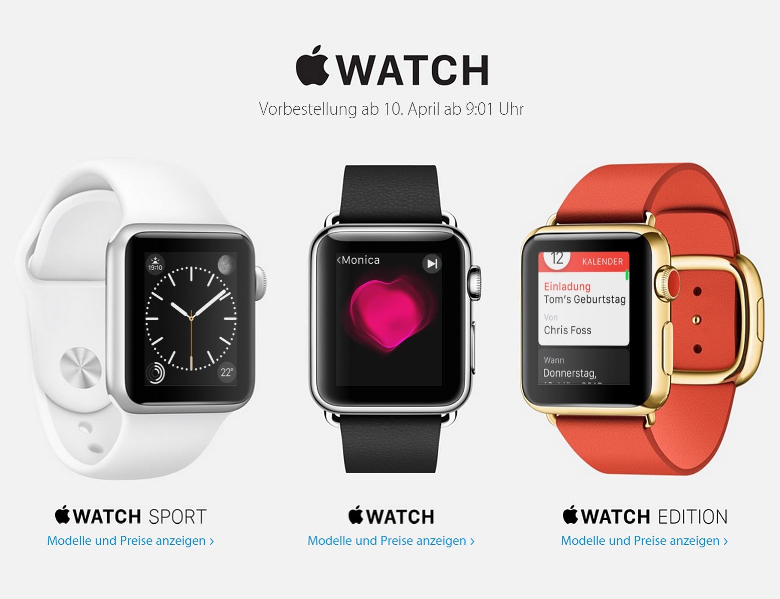 Apples Uhr im Vorverkauf
