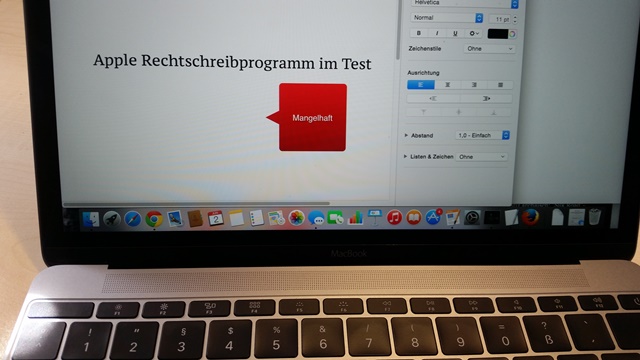 Nicht der größte Hit: Das Rechtschreibprogramm in deutsch von Apple.