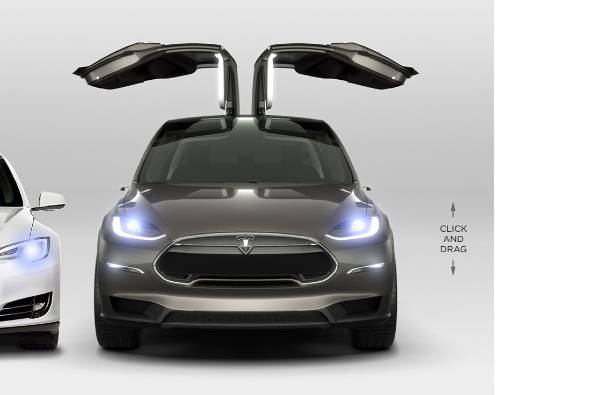 Flügeltüren: Sie sehen geil aus, gab es aber schon in den 1950er Jahren. Hier das Model X. Anfang 2016 soll es in den Verkauf gehen.