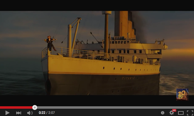 Titanic gibt es jetzt auch als 3-D-Version. Hier ein Screenshot aus dem Trailer.