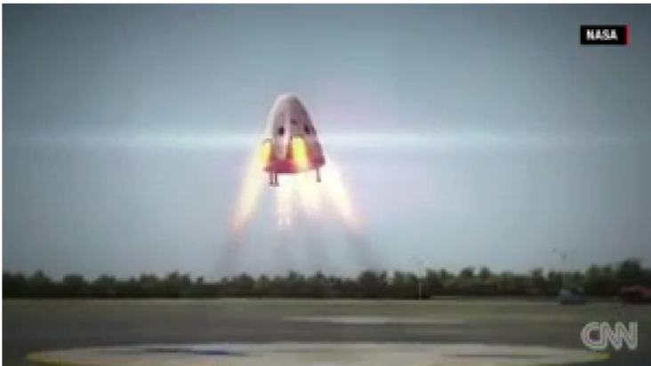 Geht alles gut, landet SpaceX mit einer solchen Rettungskapsel wieder auf dem Erdboden.