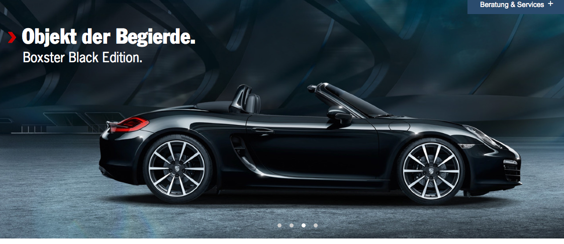 Aktuelle Porsche-Werbung auf der Homepage von Porsche.