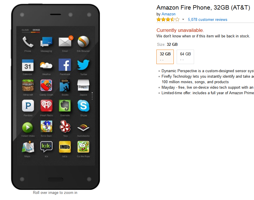 Nicht lieferbar taucht derzeit auf Amazon auf, wenn man nach dem Fire sucht.