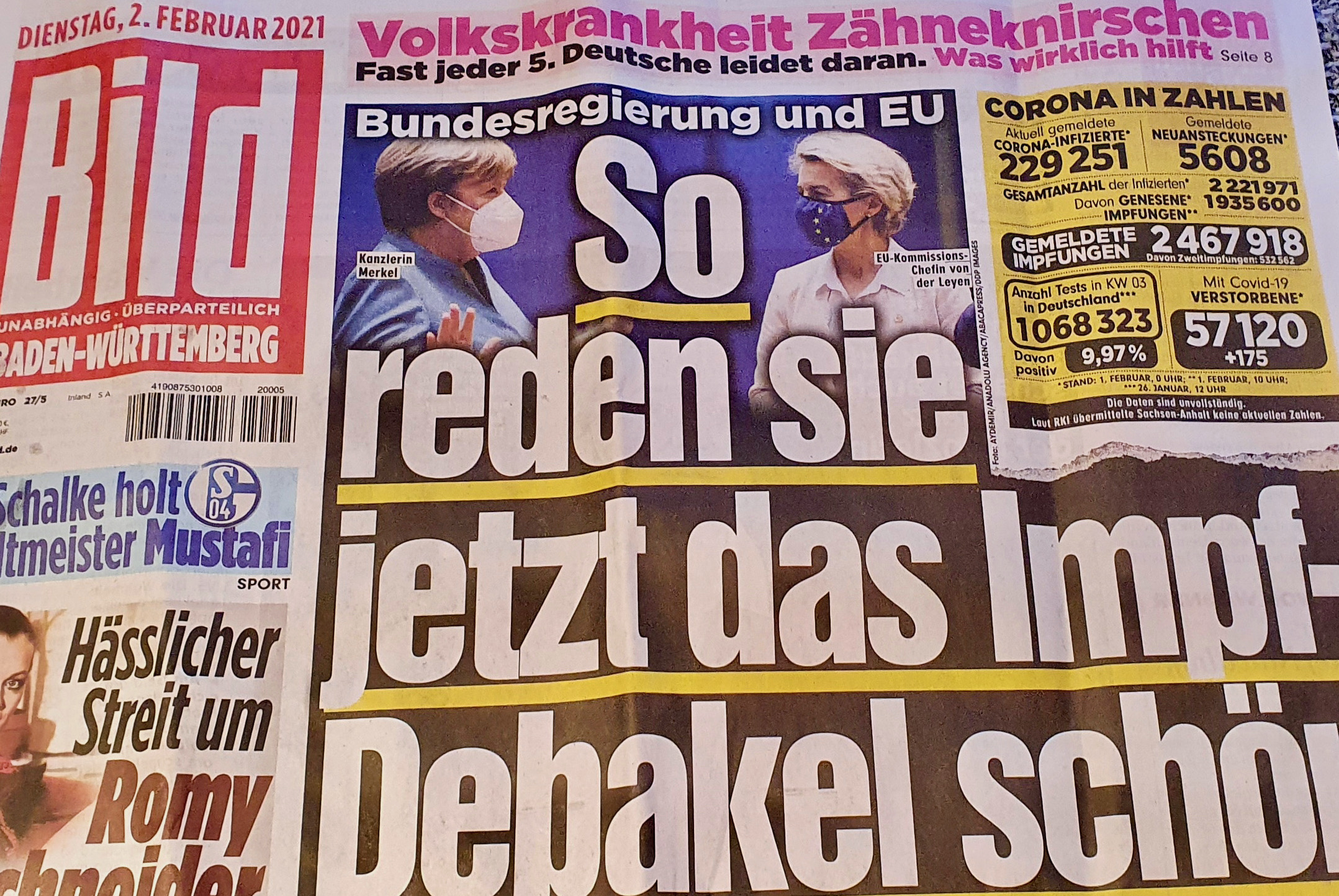 Die BILD Zeitung ist, neben RTL, eines von wenigen Massenmedien, die immer wieder kritisch über das Impfdebakel Deutschlands berichtet hat.