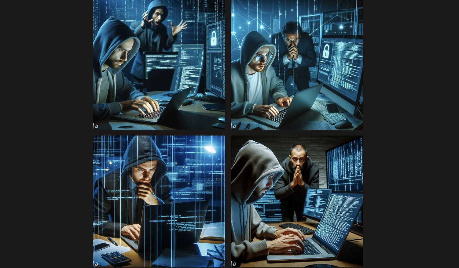 Hunderttausende Unternehmen werden jedes Jahr in Deutschland von Hackern angegriffen. Unser KI-Bild entstand mit dem Bing Image Creator.