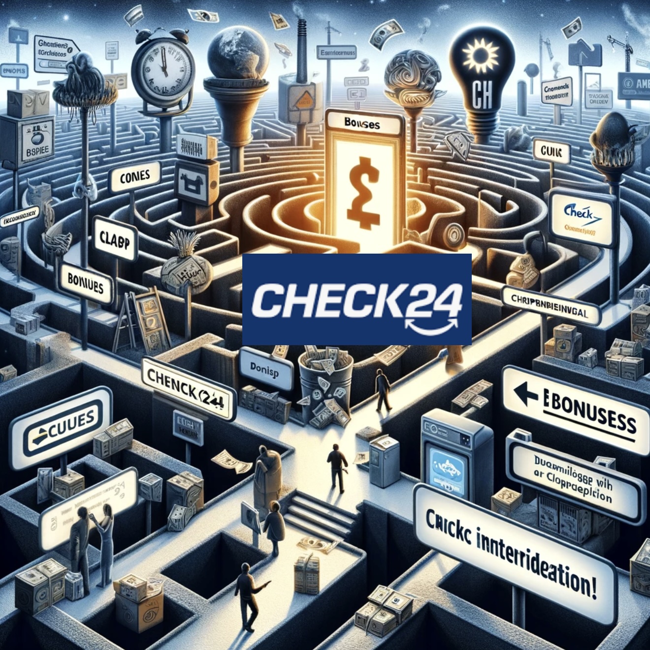 Im Verwirrungs-Labyrinth der Preisdarstellungen von Check24 und seinen Stromtarifen.