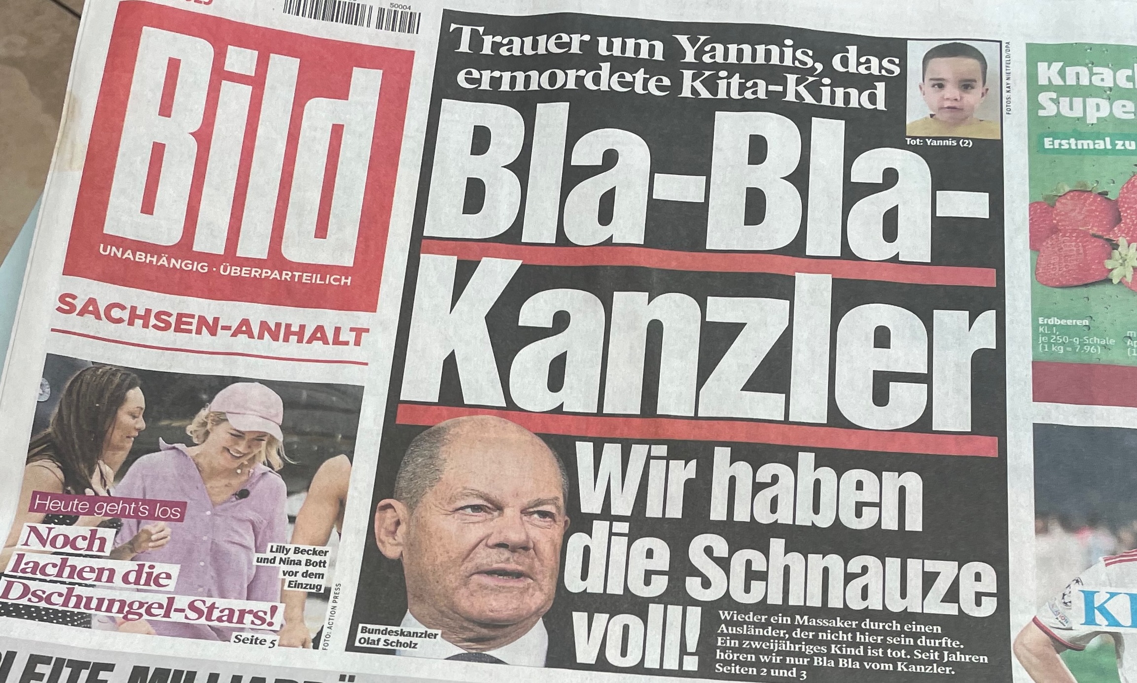 Auch die BILD-Zeitung hat die Schnauze voll: Die 3,2 Millionen Flüchtlinge, ein Großteil davon keine Asylanten, kosten Deutschland in 10 Jahren gut 500 Milliarden Euro. SPD und GRÜNE wollen einen Großteil davon einbürgern.