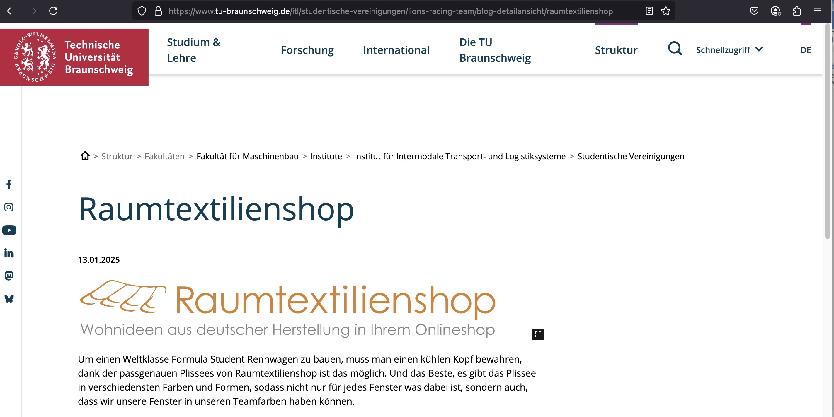 Man ist schon sehr verwundert, dass so etwas auf einer staatlichen Universitätswebseite erscheinen darf.