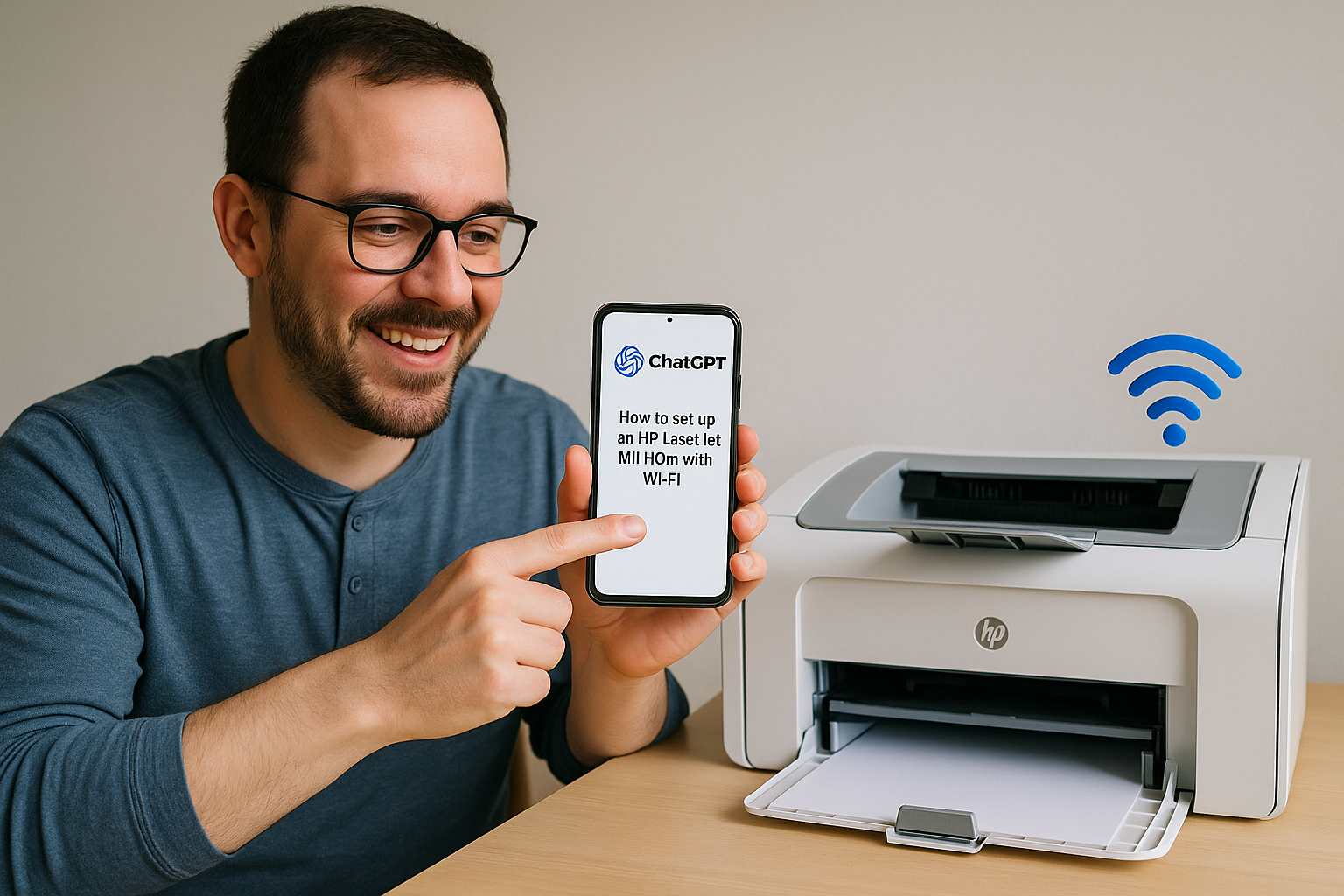 Dieses KI-Bild dient der Symbolisierung der Wifi-Einrichtung. Quelle: Chat GPT Pro Version.