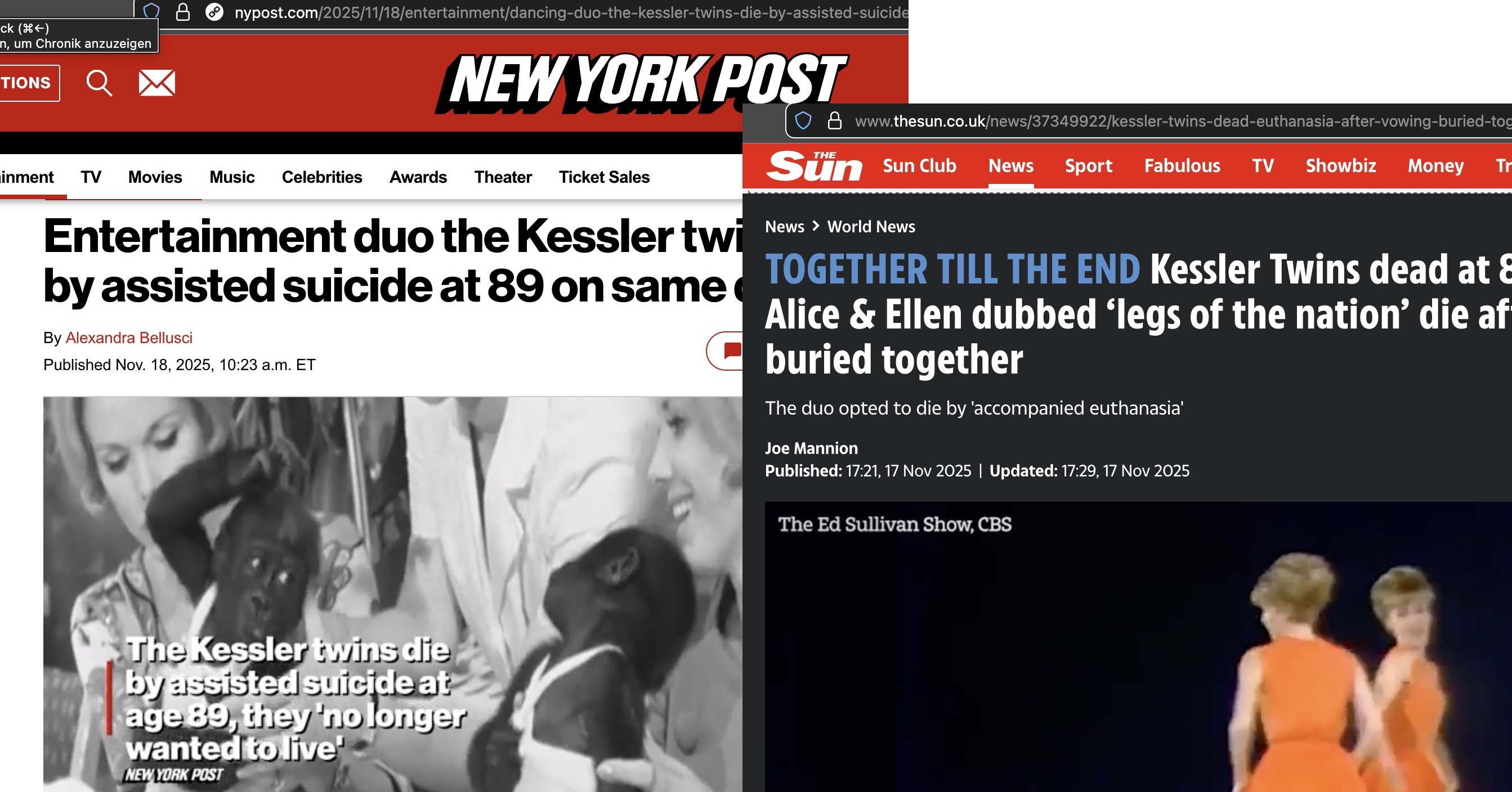 Weltstars bis zum Schluss. The Kessler Twins.