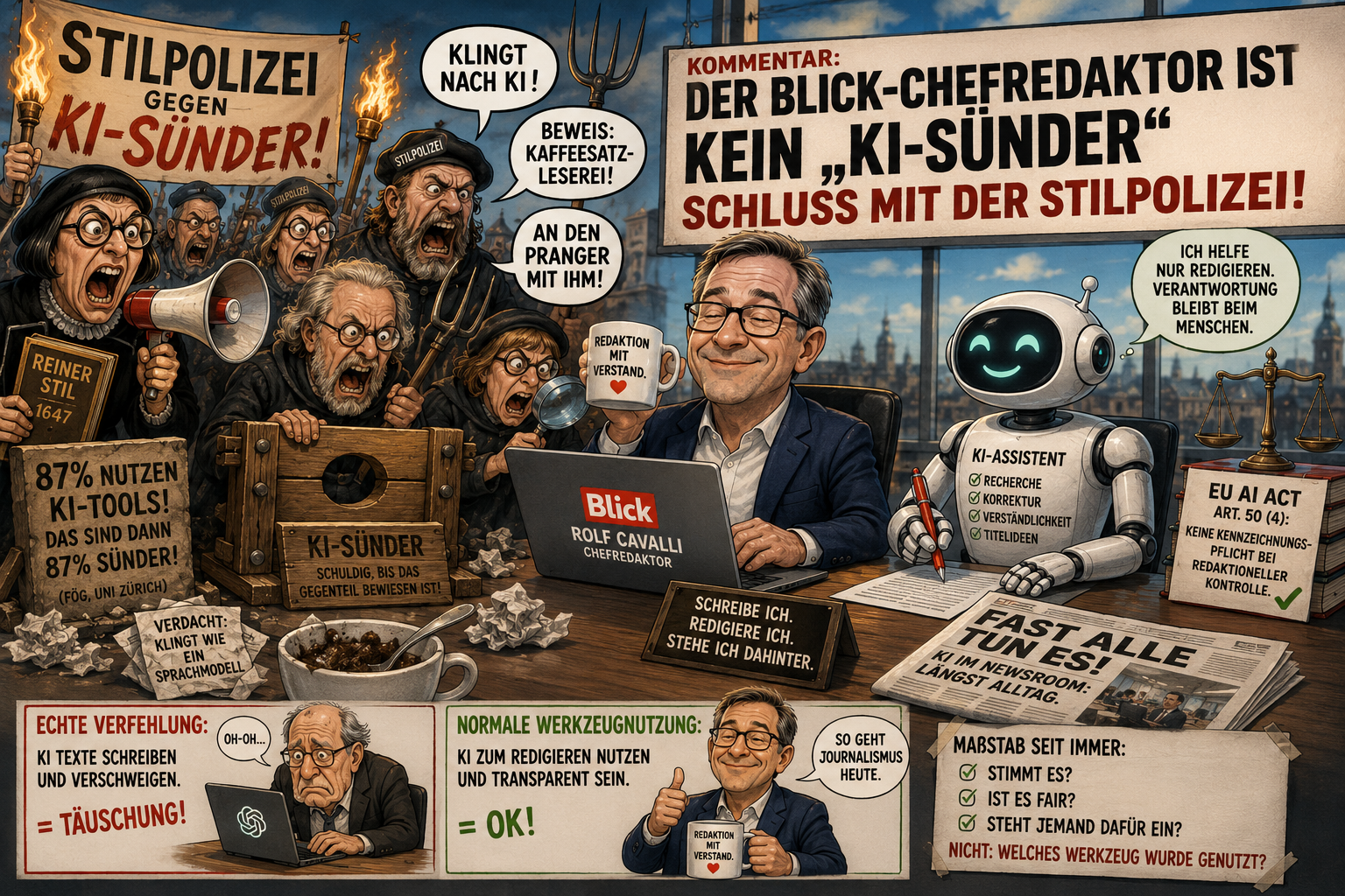 WARNHINWEIS FÜR DIE GANZ BLÖDEN: Achtung, dieses Bild ist mit KI generiert. Wir haben es nicht gemalt, nicht fotografiert.