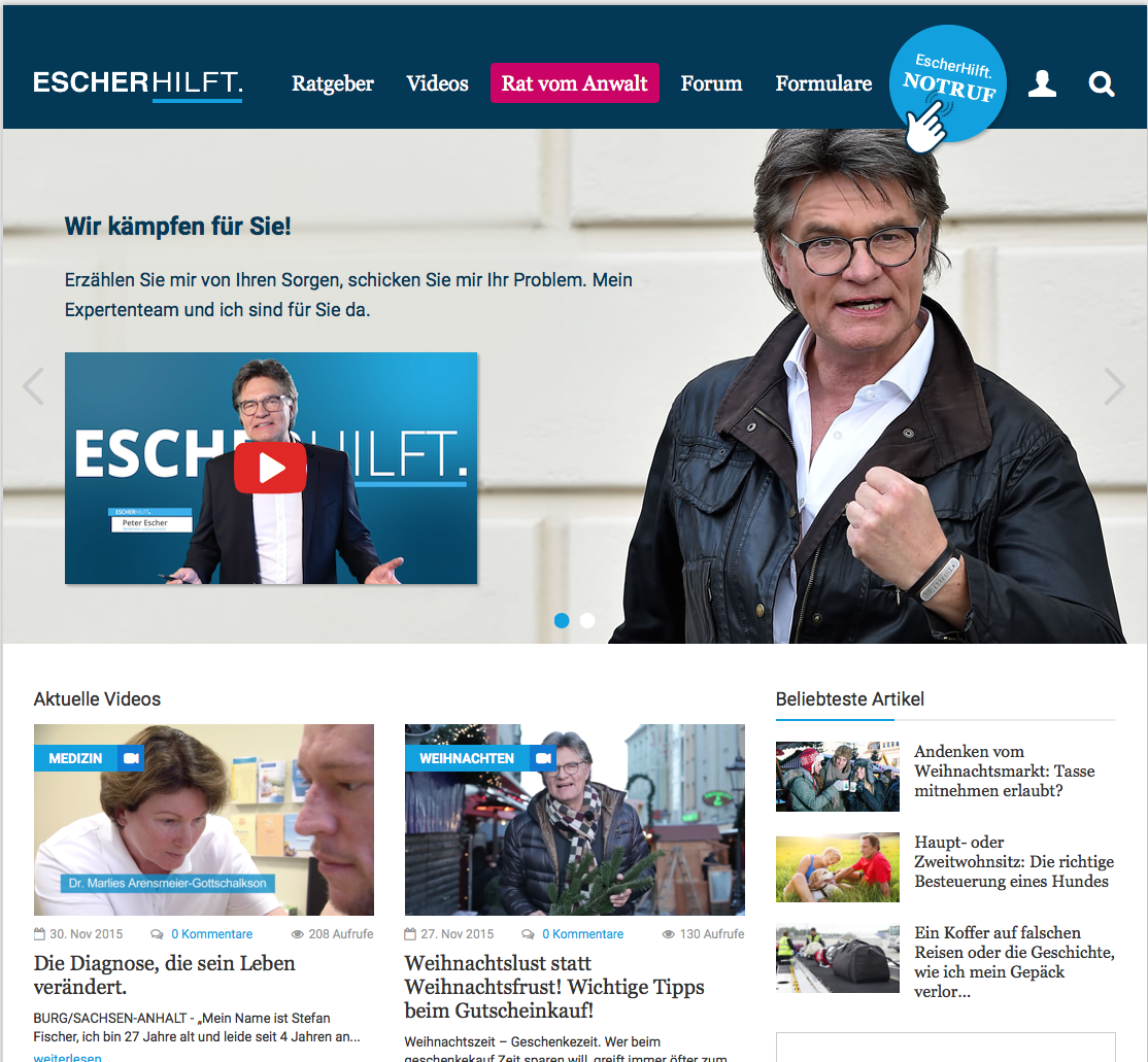 Escher Hilft im Internet: Ein sehr professionelles Format.