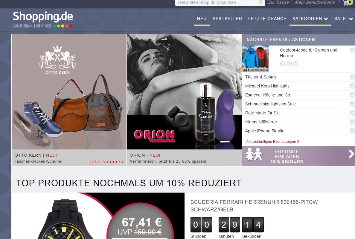 Shopping.de ist ein Schnäppchen-Portal.