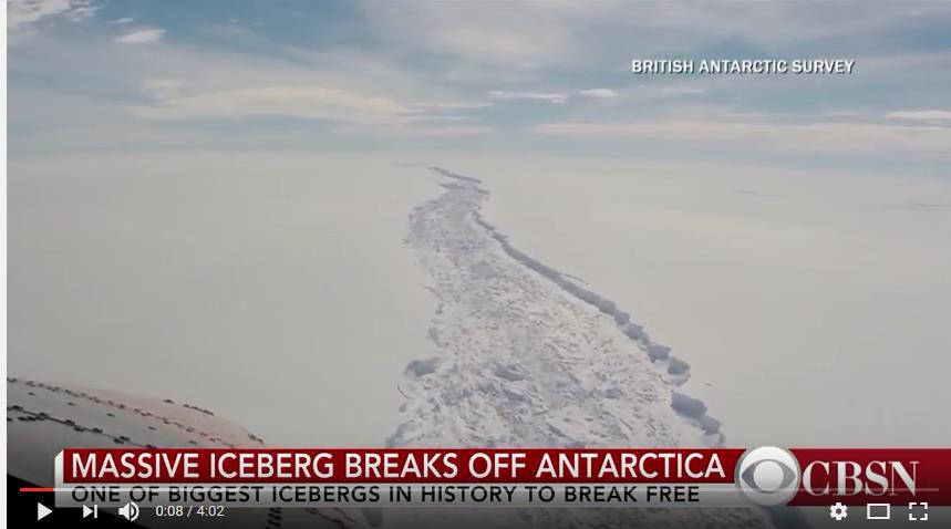 So sieht die Bruchstelle des Mega-Eisberges in der Antarktis aus. (Bild: CBS)