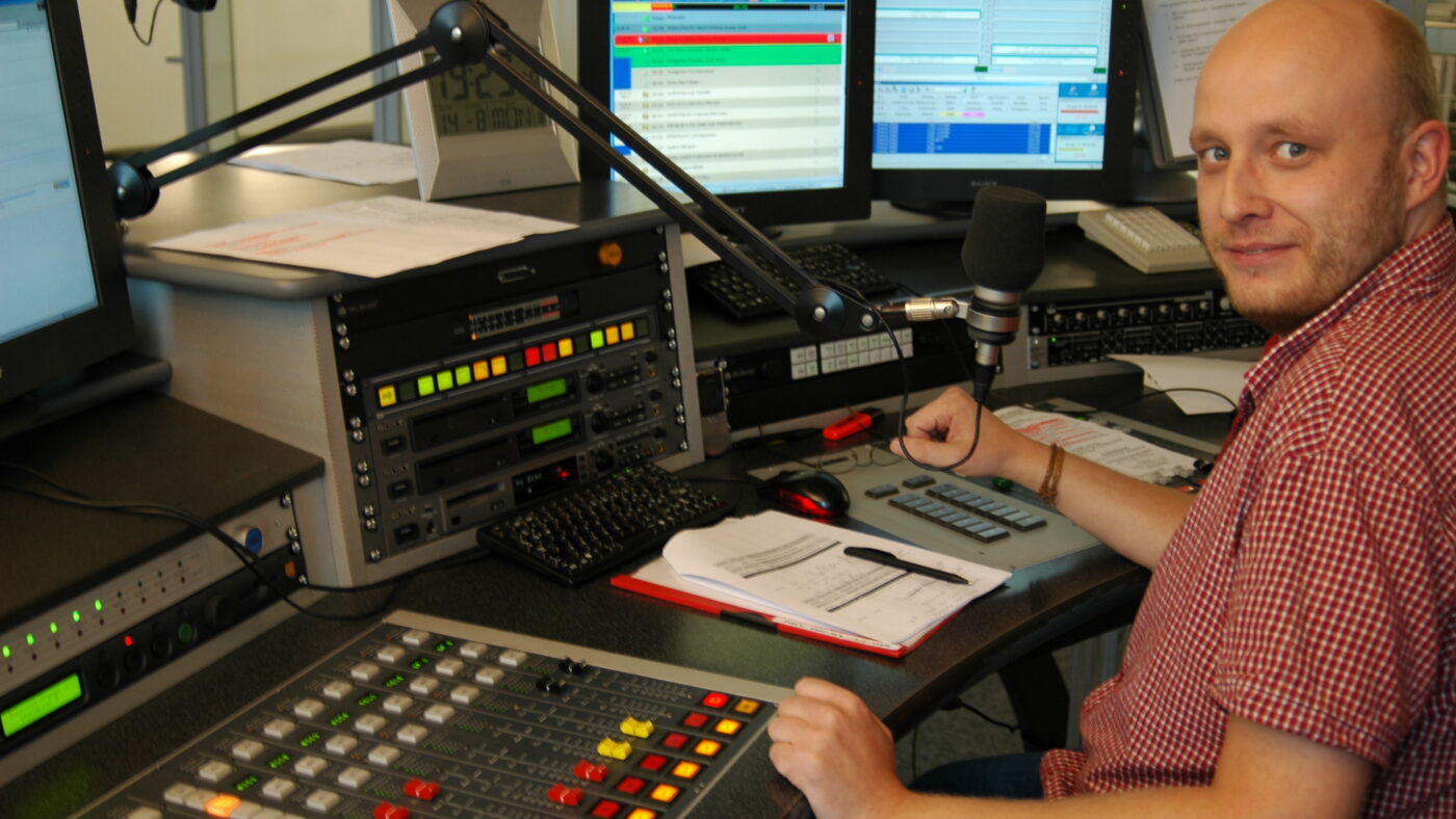 Im Studio von Radio SAW in Magdeburg.