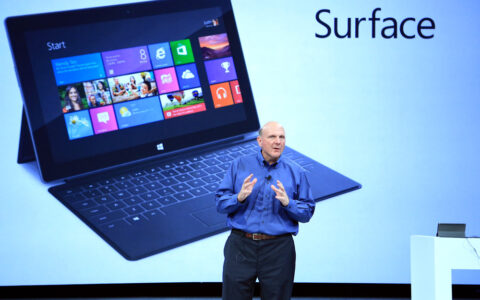 Microsoft-Boss Steve Ballmer bei einer Produkt-Präsentation im Juni 2012.