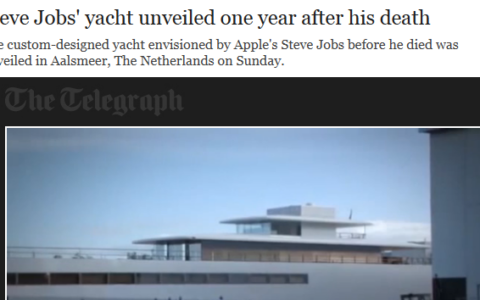 In einem Film berichtete beispielsweise telegraph.co.uk über die Steve Jobs Yacht.