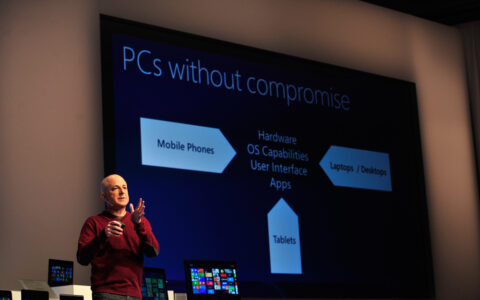 Windows 8 Chef Steven Sinofsky bei einer Produktvorstellung im Februar.