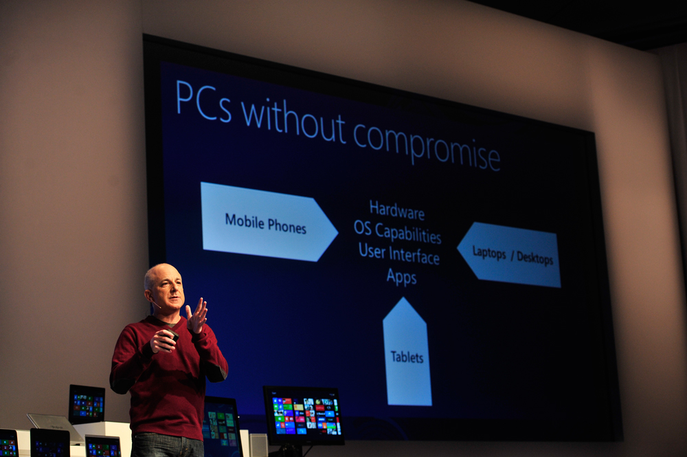 Windows 8 Chef Steven Sinofsky bei einer Produktvorstellung im Februar.