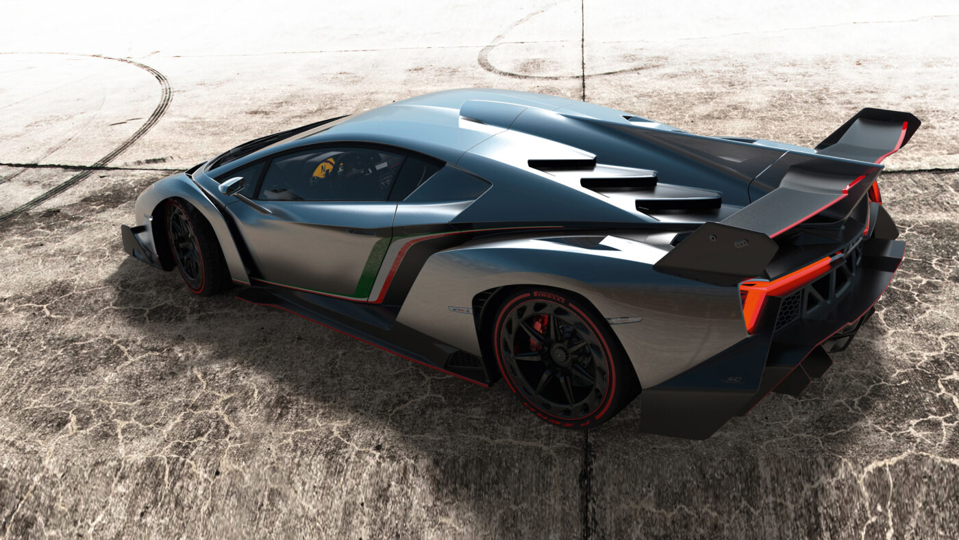 Lamborghini Veneno - der Supersportwagen gehört zur deutschen Audigruppe. Hier ein Prototyp zu Ehren des 50-jährigen Firmenjubiläums von Automobili Lamborghini.