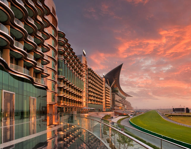 Die luxuriöse Pferderennbahn von Dubai.