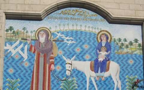 Altes christliches Mosaik im Koptischen Viertel in Kairo.