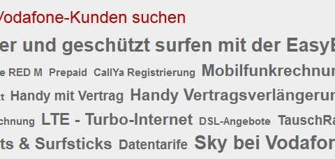 Schein und Sein: Die Tag-Cloud von Vadafone suggieriert Sicherheit. Doch Vodafone scheint die Datensicherheit der Kunden recht egal zu sein, wird jetzt kritisiert.