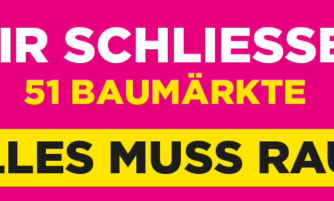 So wirbt Praktiker um seine letzten Kunden. Hohe Rabatte winken den Schnellen.