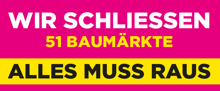 So wirbt Praktiker um seine letzten Kunden. Hohe Rabatte winken den Schnellen.