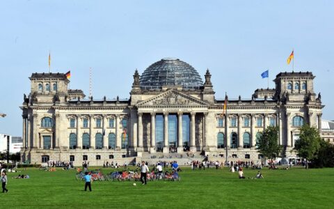 Außenansicht des Reichstagsgebäudes.