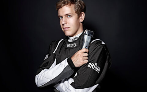 Formel 1-Star Sebastian Vettel macht für Braun Werbung als Braun Markenbotschafter. Früher sagte man Testimonial...