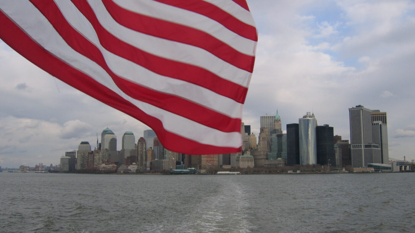 Die New Yorker Skyline im Winter.