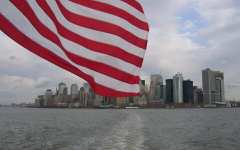 Die New Yorker Skyline im Winter.